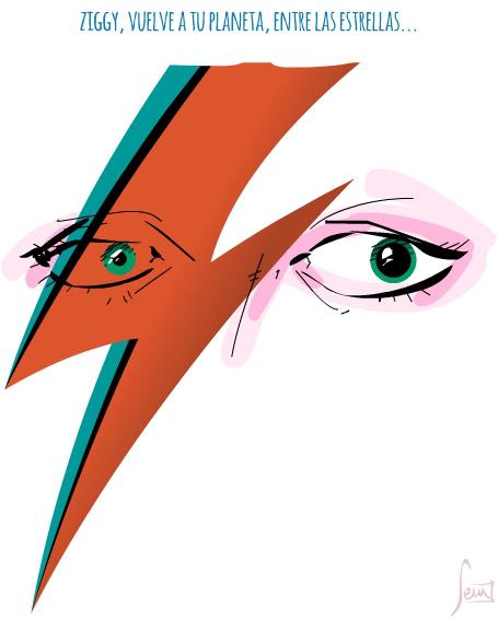 David Bowie, con los ojos de Ziggy Stardust.
