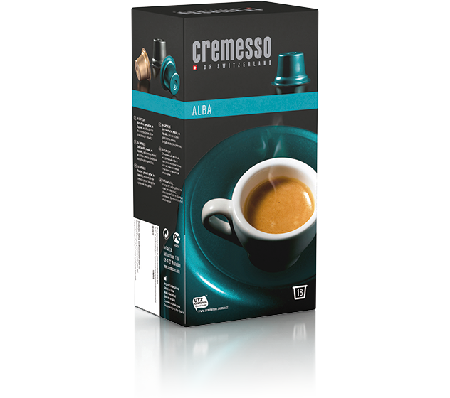 Foto de un paquete de 16 Cápsulas Cremesso Alba
