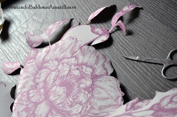 forrar cajones papel flores 