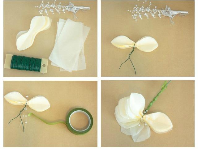 Como hacer flores de seda segundo flor