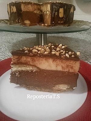 Tarta de turrón duro y de chocolate almendrado (2)