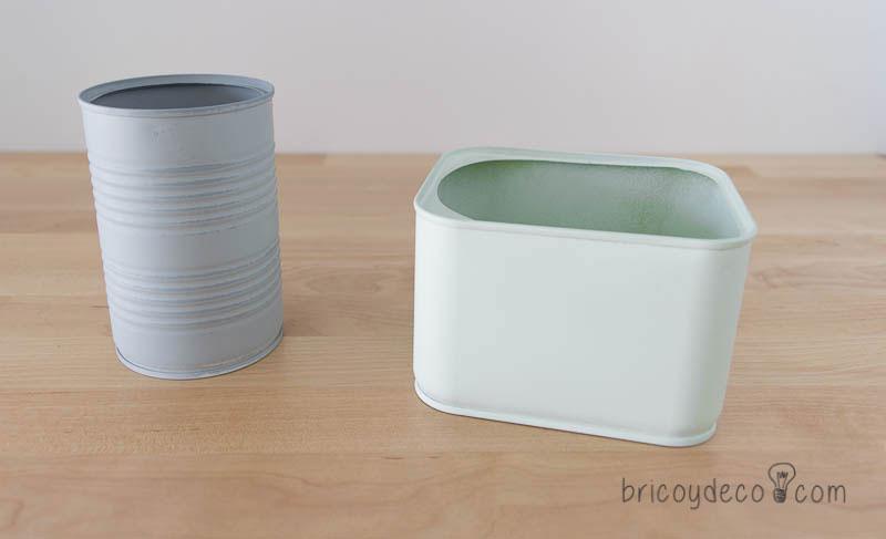 reciclar latas de conservas con pintura pizarra 