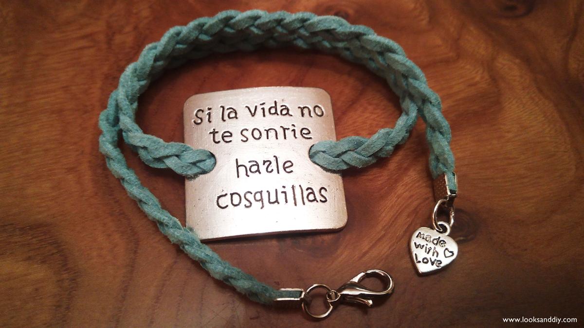 diy pulsera de chapa con mensaje 2