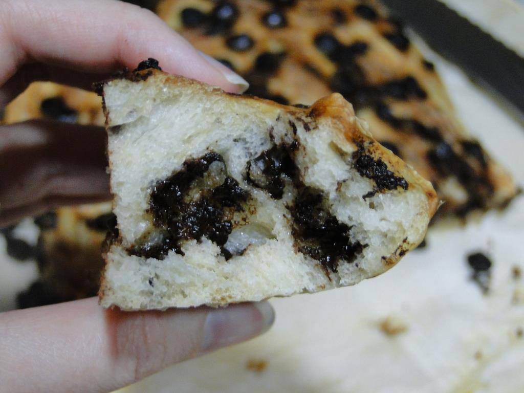 focaccia de chocolate sin azúcar- sección