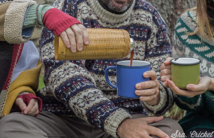 picnic de invierno en el campo