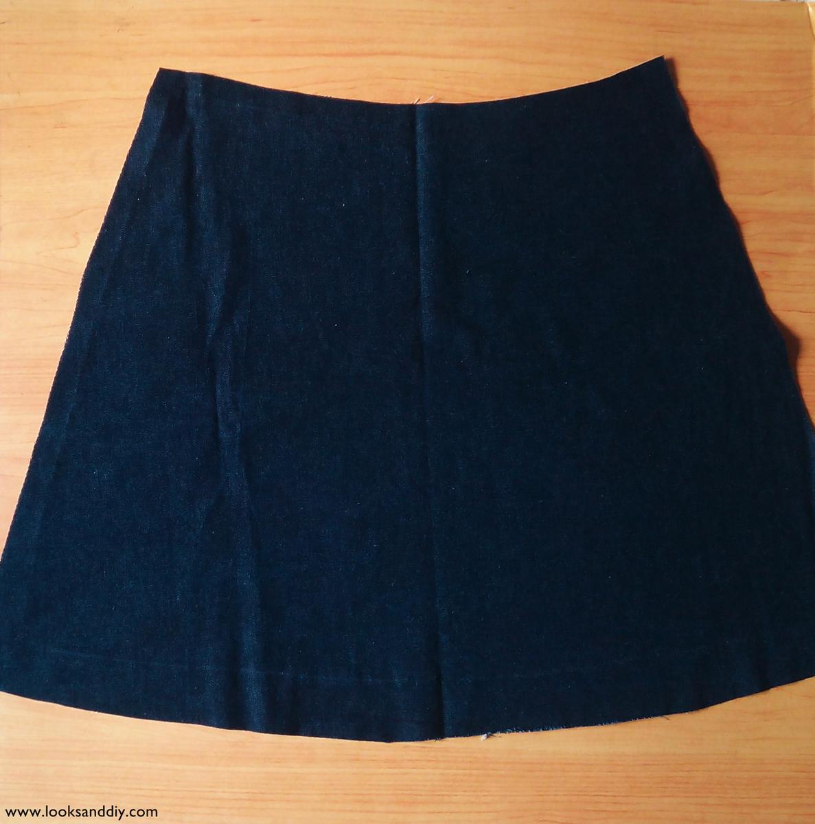 1 falda vaquera con botones DIY