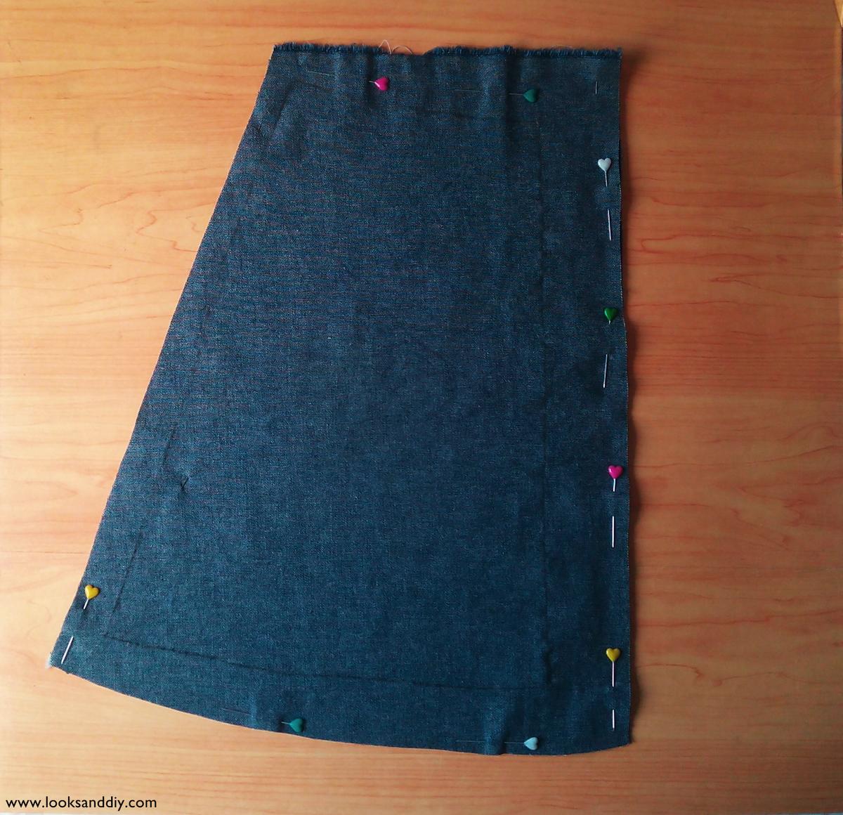 2 falda vaquera con botones DIY