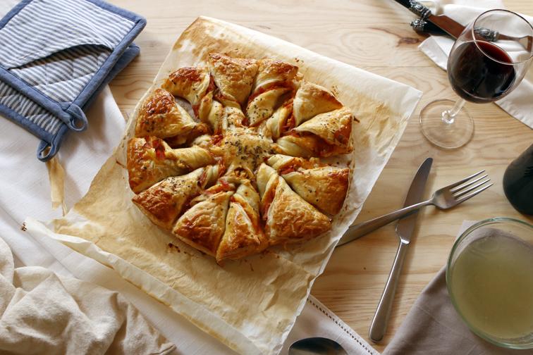 Flor de hojaldre salada 35