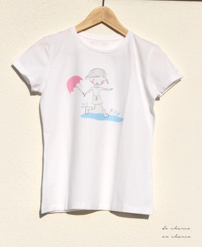 camiseta mujer niña charco blanca www.decharcoencharco.com