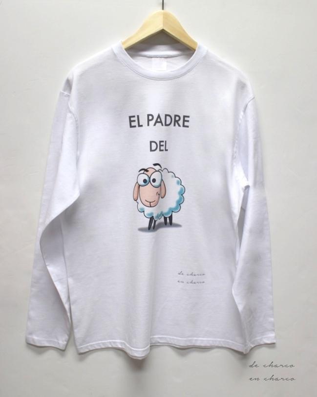 camiseta hombre manga larga el padre del cordero dibujo www.decharcoencharco.com