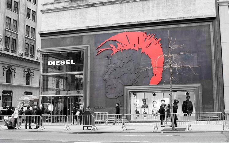 Fachada de la primera tienda Diesel en Nueva York / Imagen: My World Shot