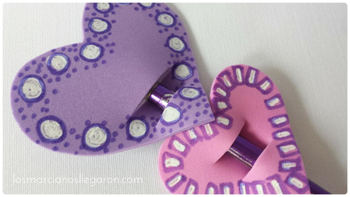 Decoracion de lapices corazones