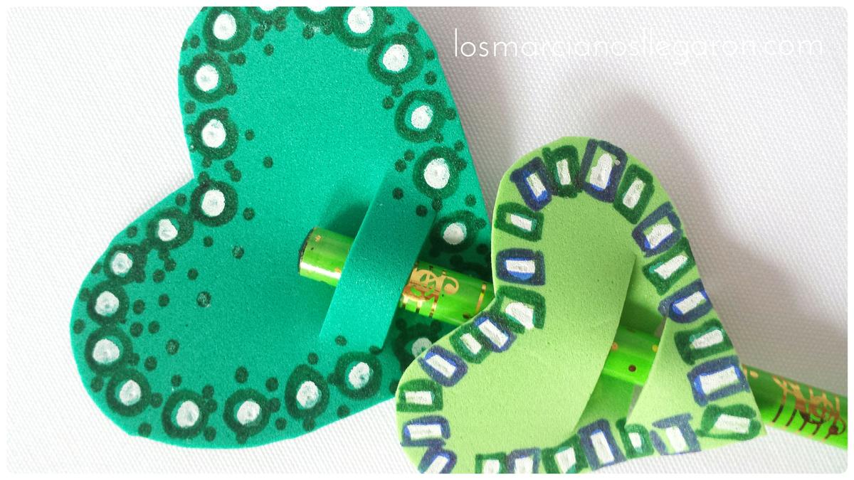 Decoracion de lapices corazones