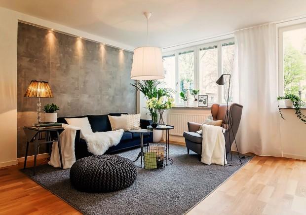 grey wall living room