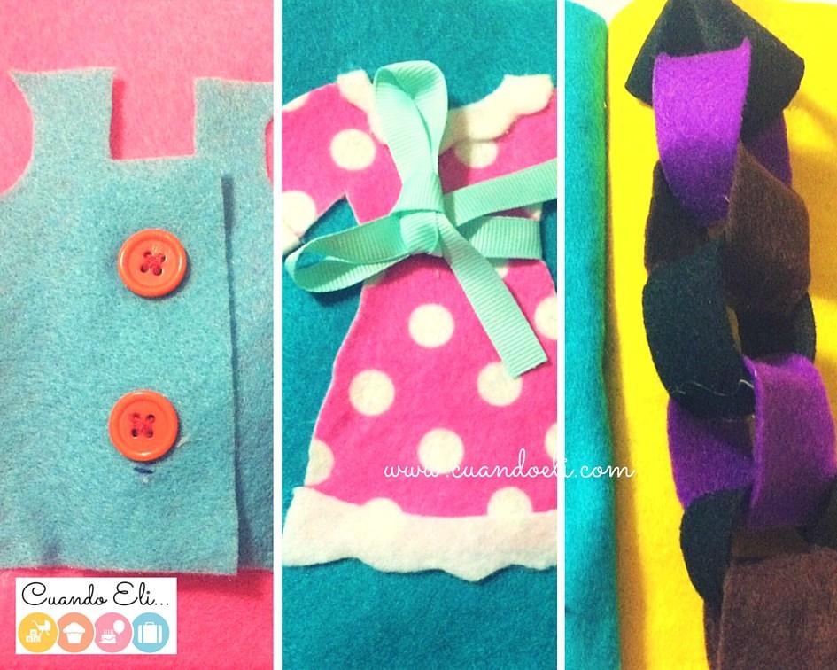 Páginas Quiet Book: Botones, Lazo y Cadena