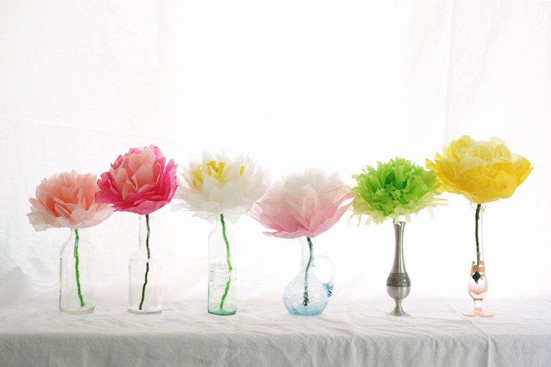 flores de papel - decorar con flores y plantas