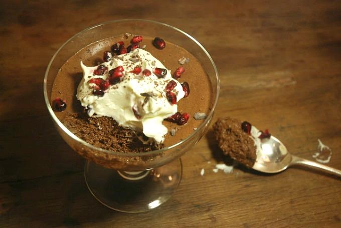 Mousse de chocolate semi amargo - sin crema y sin azúcar
