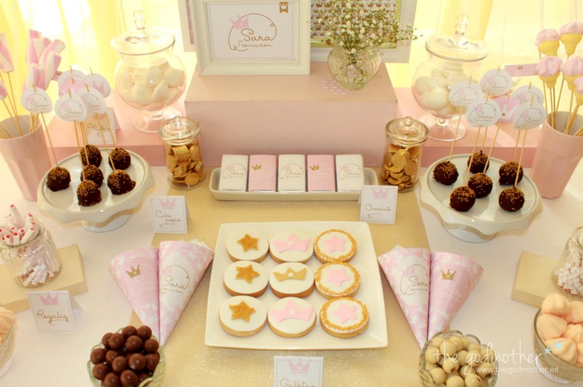 mesa dulce comunión princesas rosa 8