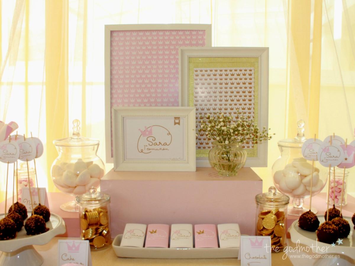 mesa dulce comunión princesas rosa 7