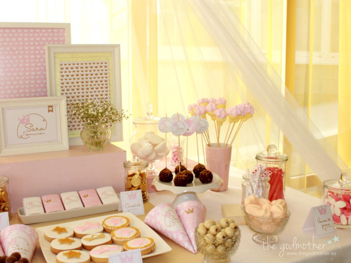 mesa dulce comunión princesas rosa 6