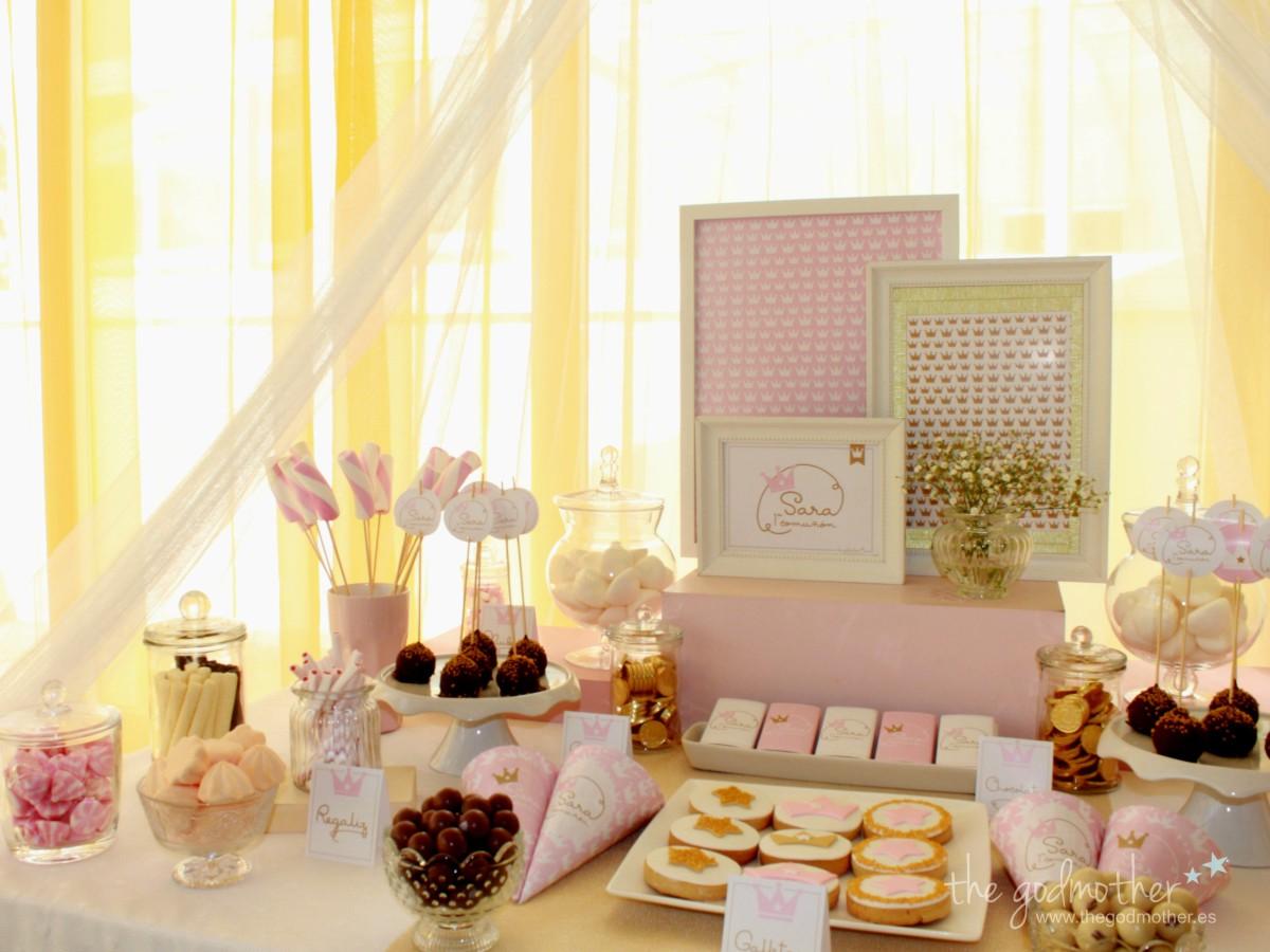 mesa dulce comunión princesas rosa 5