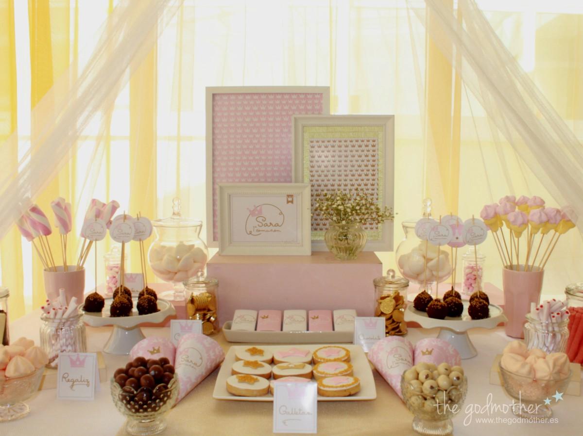 mesa dulce comunión princesas rosa 4