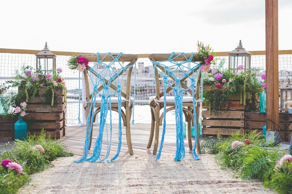 Una boda veraniega en colores azules, rosa y melocotón en All Lovely Party