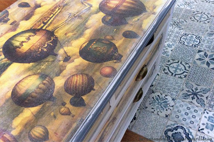 transfer sobre comoda madera