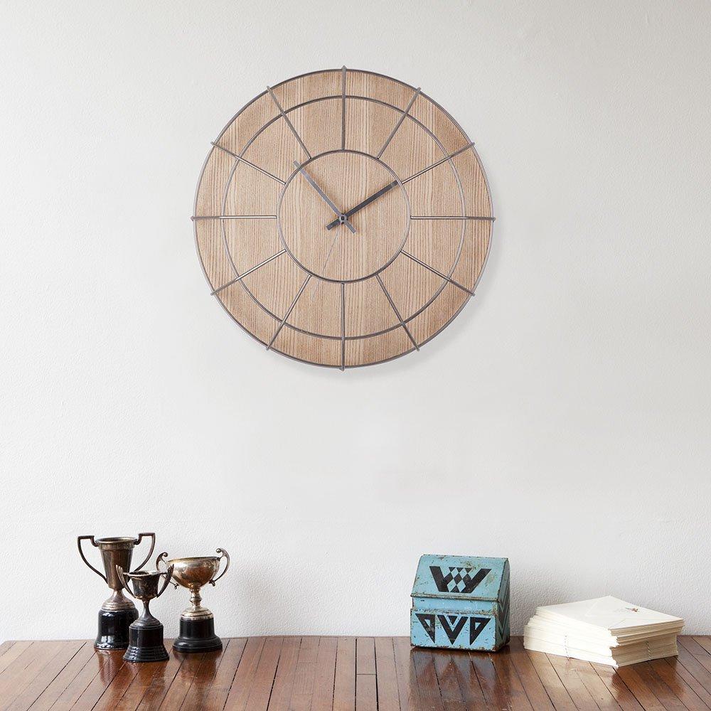 relojes de pared modernos madera con metal