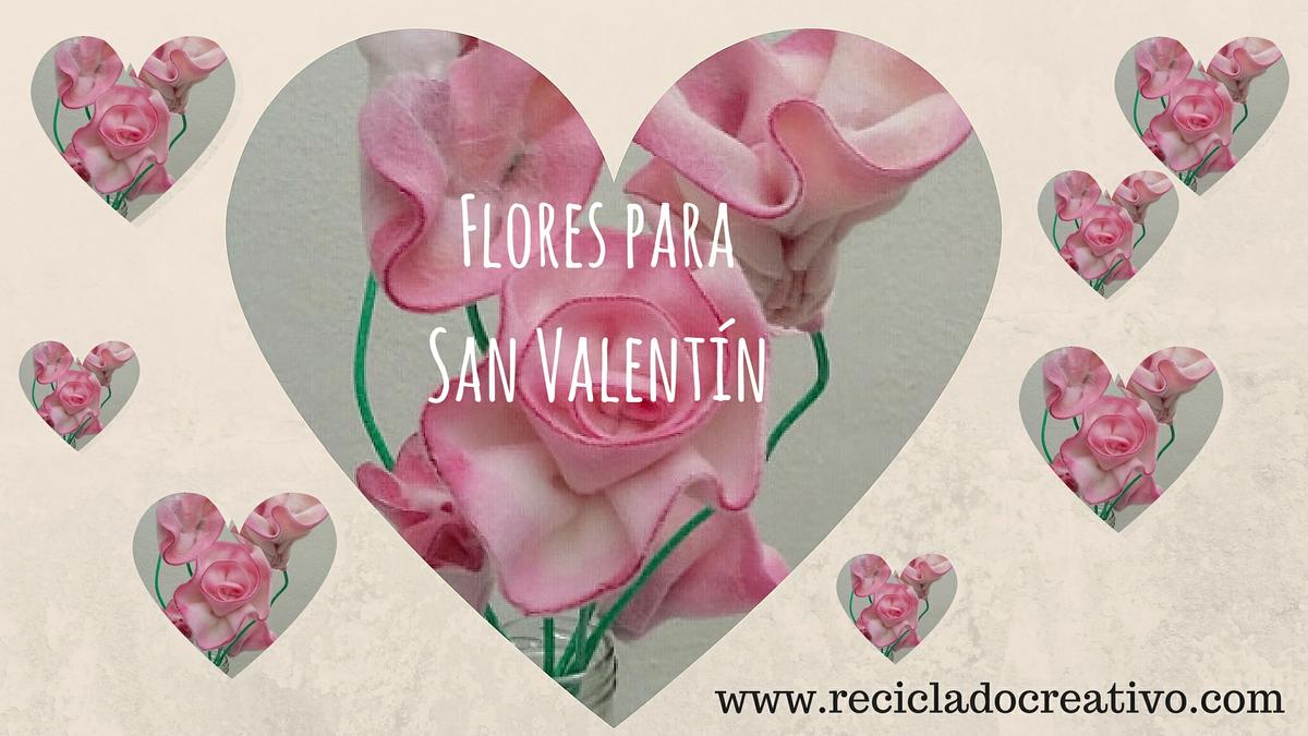 Flores rosas de fieltro realizadas con retales