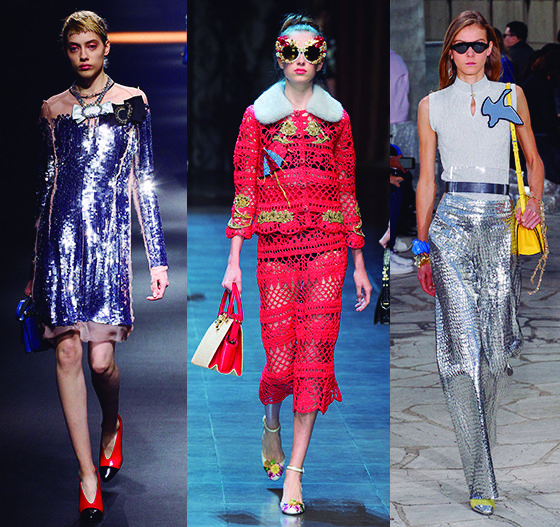 Tendencias claves, que nos guiaran en la próxima primavera 2016, brillos y crouche