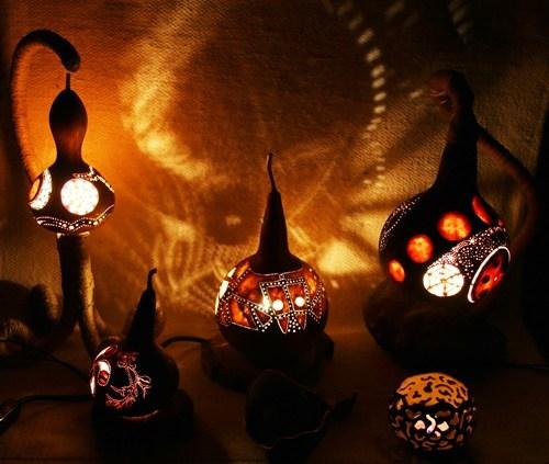 Artesanía con calabazas lámparas originales llenas de misterio 1