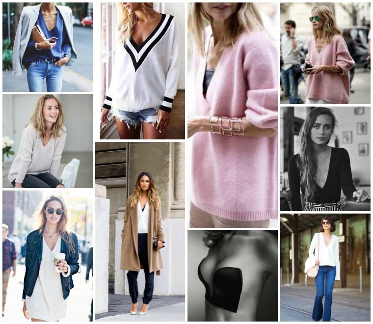 Escote en pico para parecer más alta