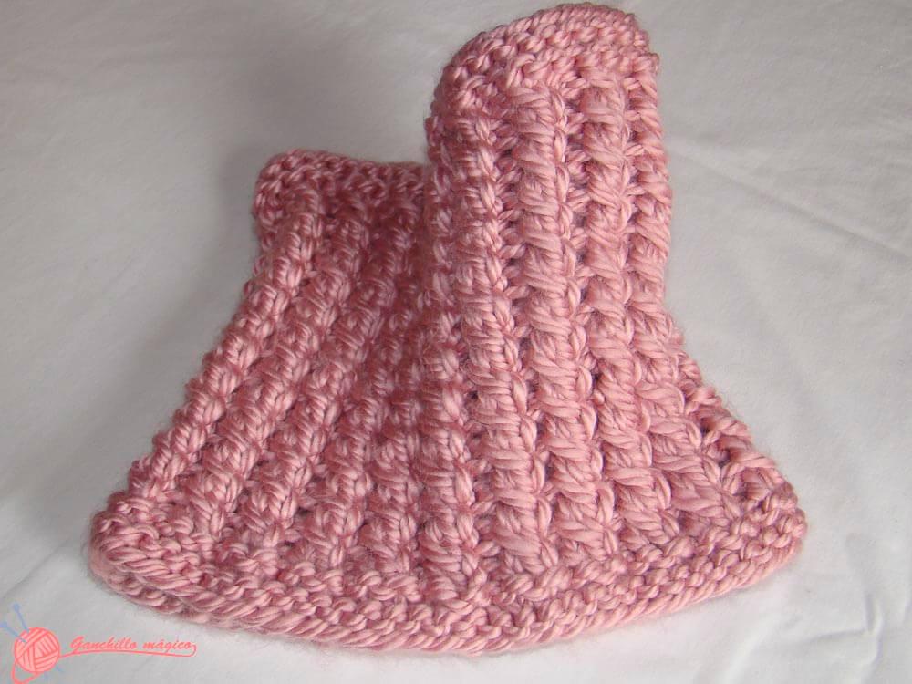 Cuellos fáciles en punto (1) Rosa Palo