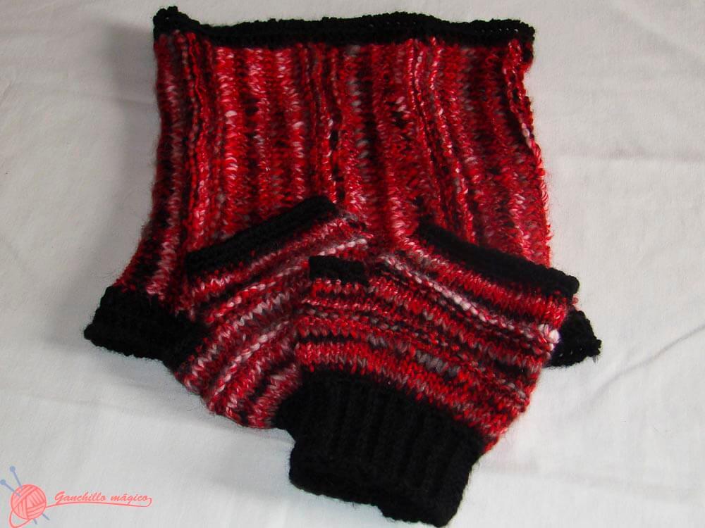 Cuellos fáciles en punto Rojo y Negro