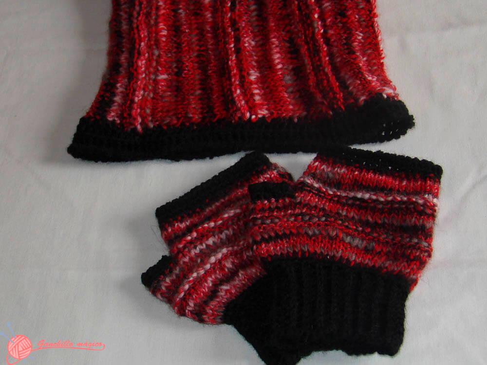 Cuellos fáciles en punto (1) Rojo y Negro