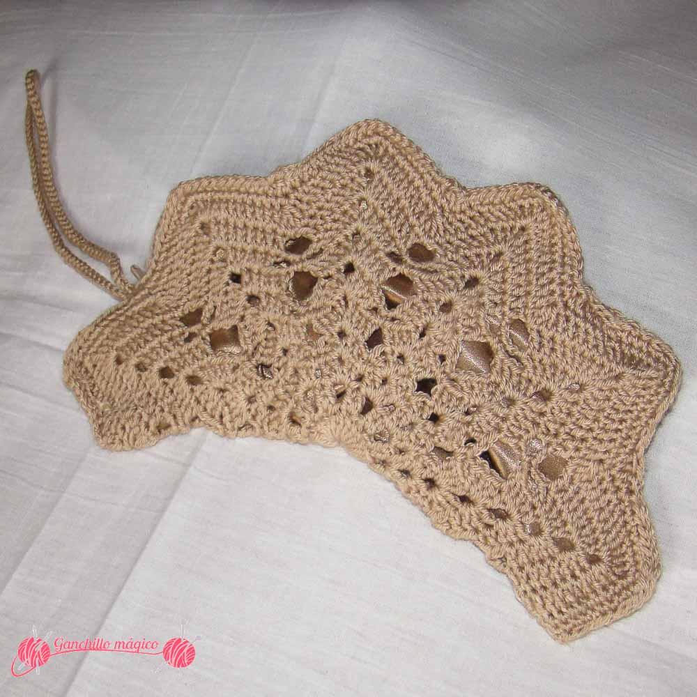 clutch o bolso de fiesta Estrella en ganchillo