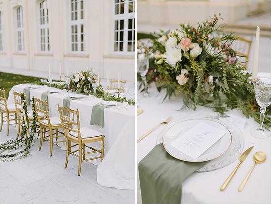 wedding table eucalyptus garland