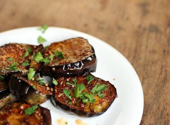 Berenjenas especiadas con miel