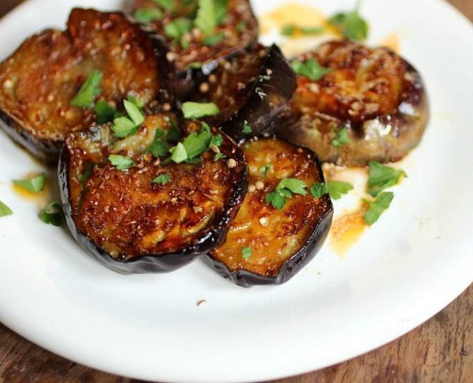 Berenjenas especiadas con miel