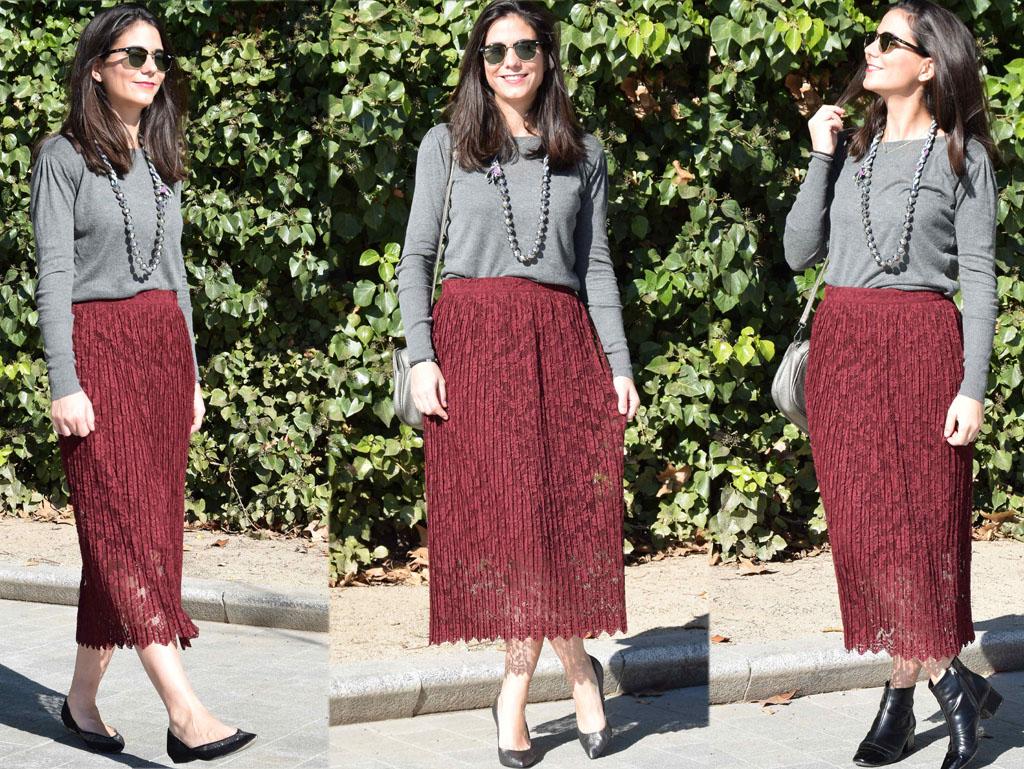 como llevar una falda midi