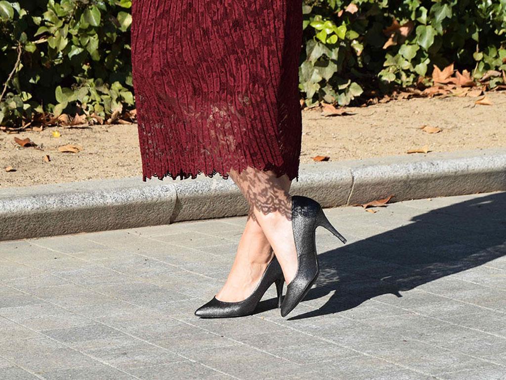 falda de midi encaje zara