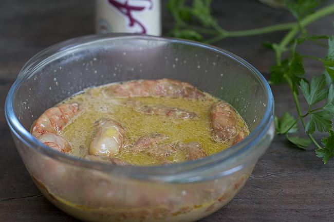 rollitos de berenjena y gambas