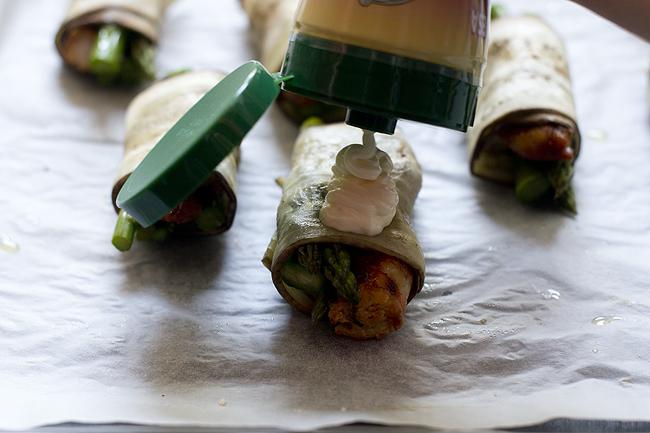 rollitos de berenjena y gambas