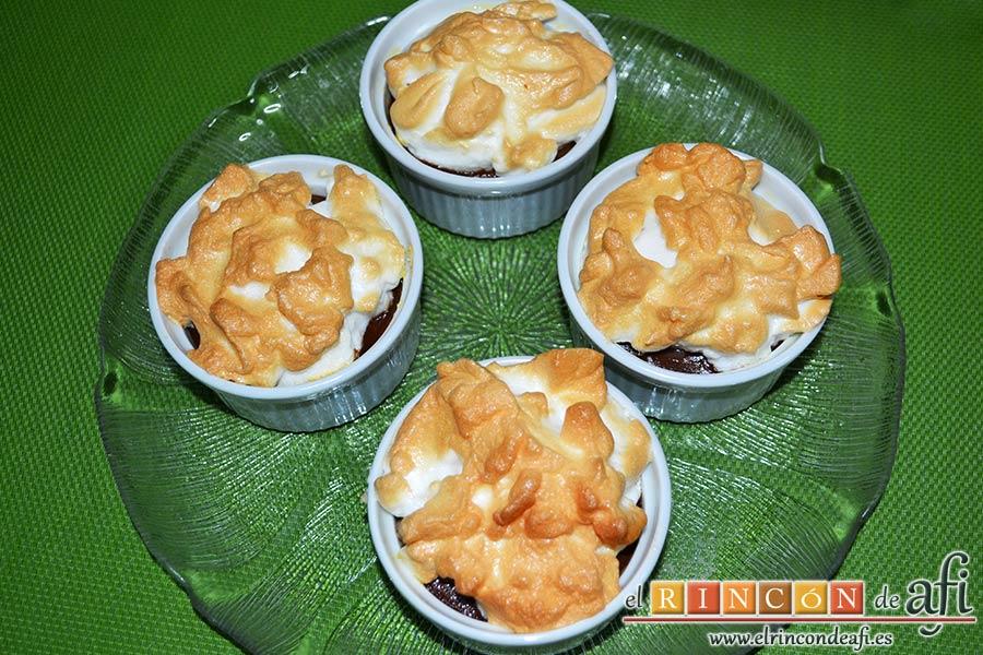 Pudin de chocolate a la Parisien, sugerencia de presentación