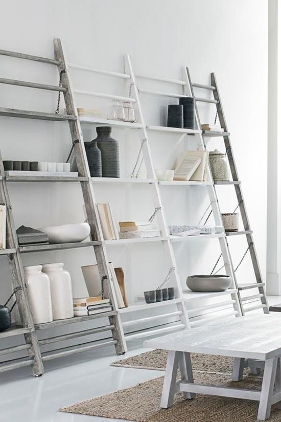 Estanterías con escaleras y otros usos para tenerlo todo en orden