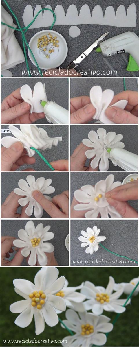 Cómo hacer una margarita con fieltro