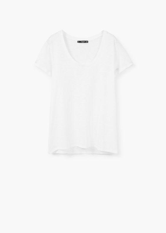 Camiseta algodón jaspeado MANGO. 5,99€
