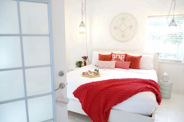 Dormitorio color coral