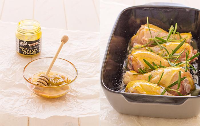 paso a paso pollo asado con miel y mostaza